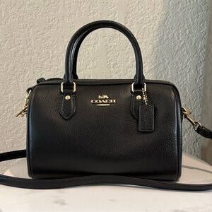 Coach NWT Black Rowan Leather Crossbody Bag